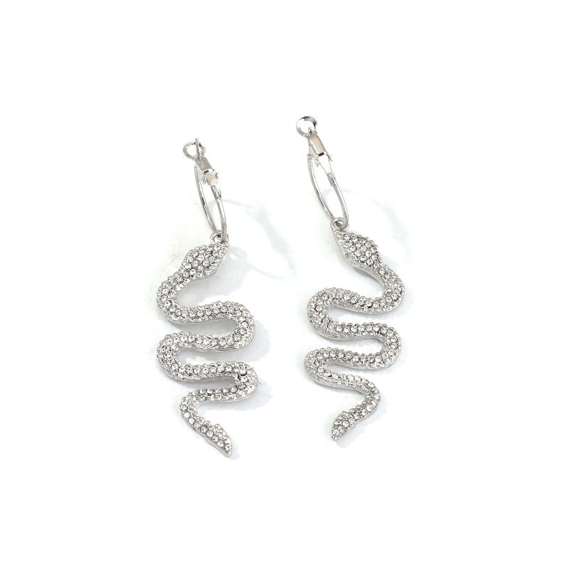 Aretes serpiente Plateada LE-16