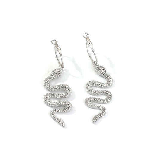 Aretes serpiente Plateada LE-16