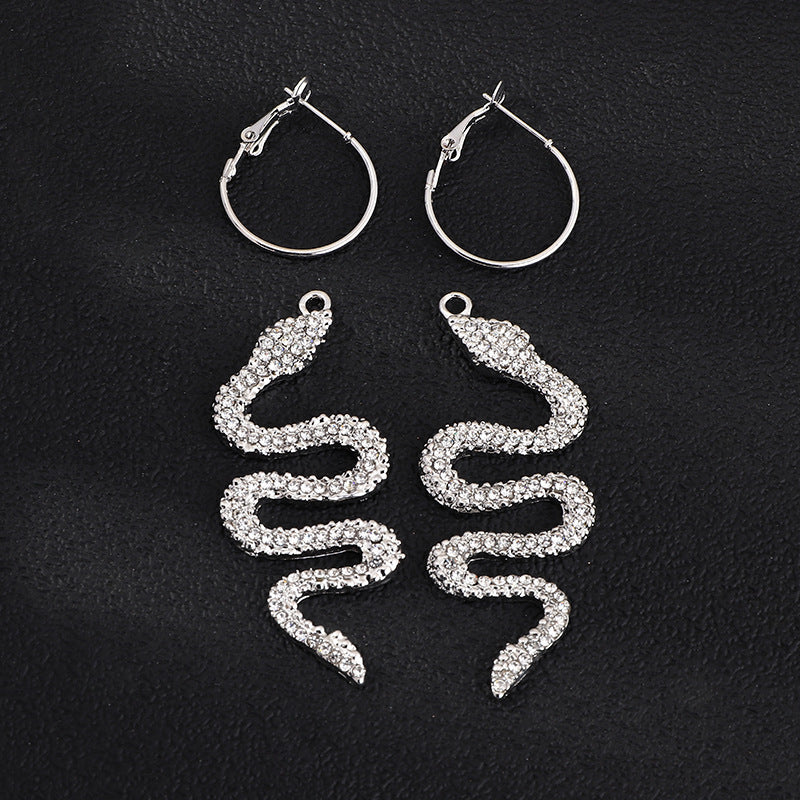 Aretes serpiente Plateada LE-16