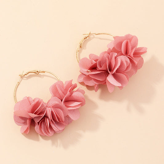 Aretes Flor Rosa LE-76