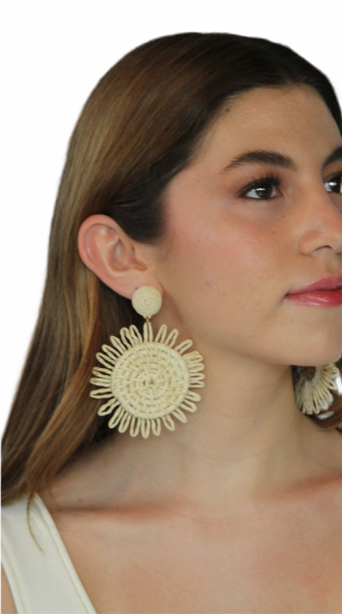 Aretes Sol Crema LE-46